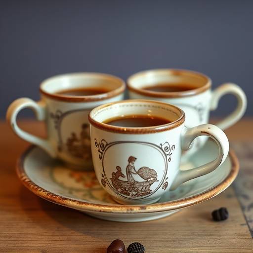 Artisanal ceramic espresso cups from Naples
