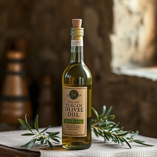 Bottle of Tuscan extra virgin olive oil