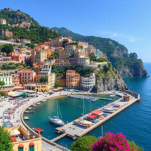 Coastal landscape of Amalfi Coast, Campania, Italy