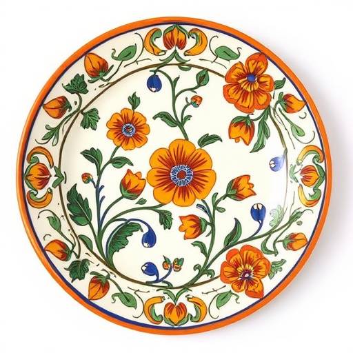 Hand-painted ceramic plate from Tuscany