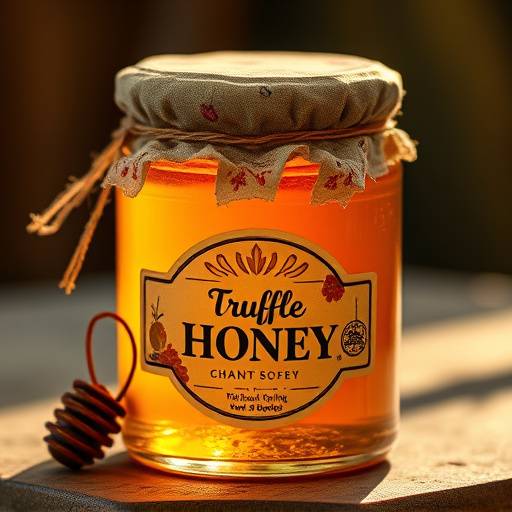 Jar of truffle infused honey from Tuscany