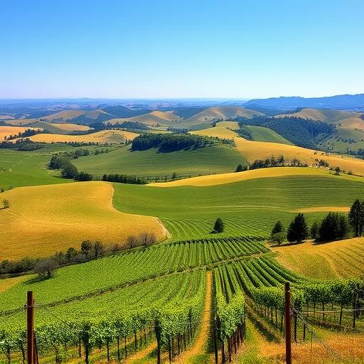 Rolling hills and vineyards of Tuscany, Italy